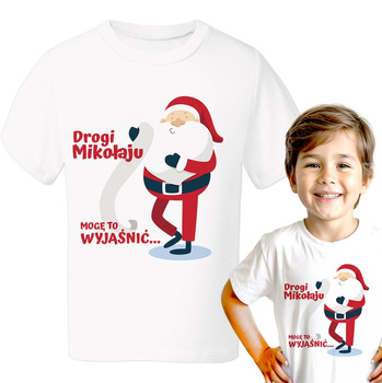 Drogi Mikołaju mogę to wyjaśnić... Koszulka chłopięca dziecięca prezent