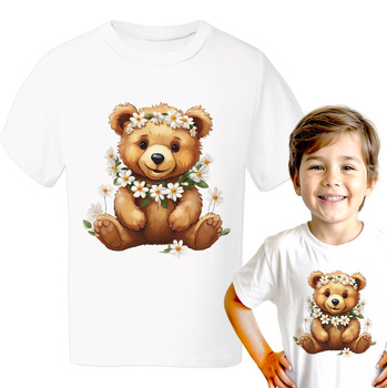 Miś kwiaty Koszulka chłopięca dziecięca prezent