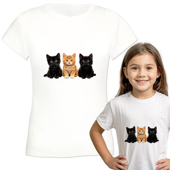 Koty Koszulka dziewczęca dziecięca prezent
