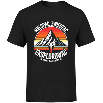 Nie spać zwiedzać eksplorować Koszulka męska prezent