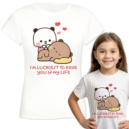 Im luckiest to have you in my life Koszulka dziewczęca dziecięca prezent