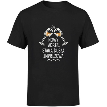 Nowy adres stara dusza imprezowa Koszulka męska prezent