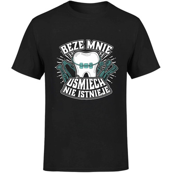 Beze mnie uśmiech nie istnieje! Koszulka męska prezent