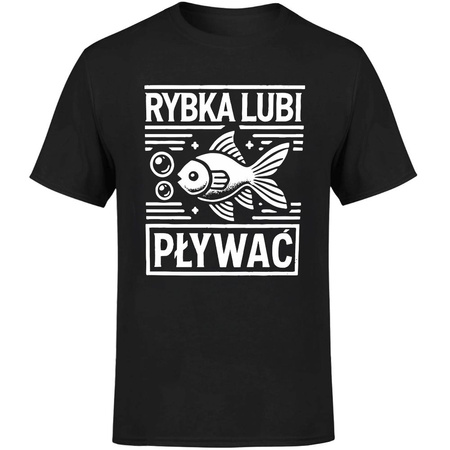 Rybka lubi pływać Koszulka męska prezent