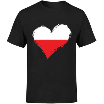 Flaga serce Polska Koszulka męska prezent
