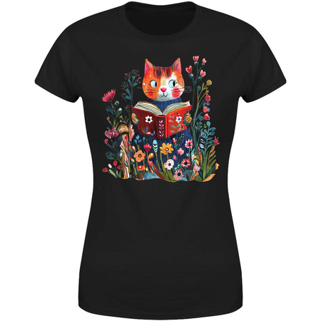 Kot z książką Koszulka damska prezent