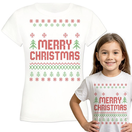 Merry Christmas Koszulka dziewczęca dziecięca prezent