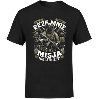 Beze mnie misja nie istnieje! Koszulka męska prezent