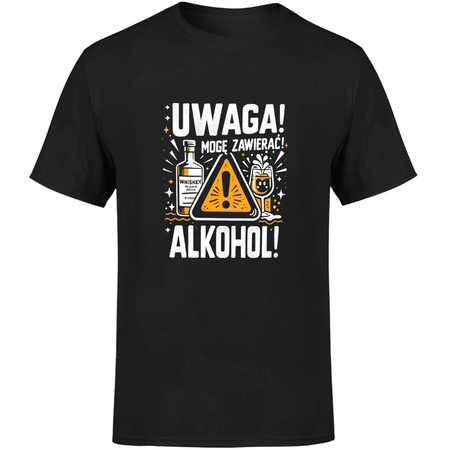 Uwaga mogę zawierać alkohol Koszulka męska prezent
