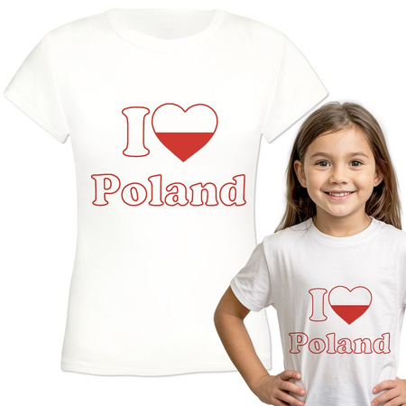 I love Poland Koszulka dziewczęca dziecięca prezent