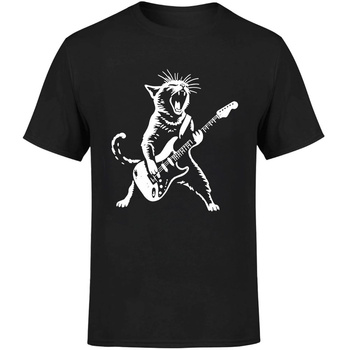 Kot gitara Koszulka męska prezent
