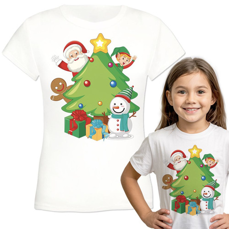 Choinka Koszulka dziewczęca dziecięca prezent