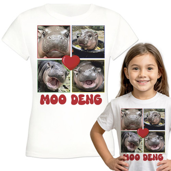 Moo deng Koszulka dziewczęca dziecięca prezent