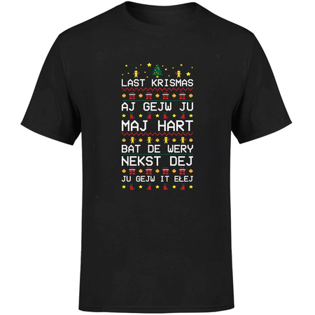 Last krismas aj gejw ju maj hart Koszulka męska prezent