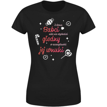 Z domu babci nikt nie wychodzi głodny Koszulka damska prezent