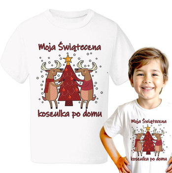 Moja świąteczna koszulka po domu Koszulka chłopięca dziecięca prezent