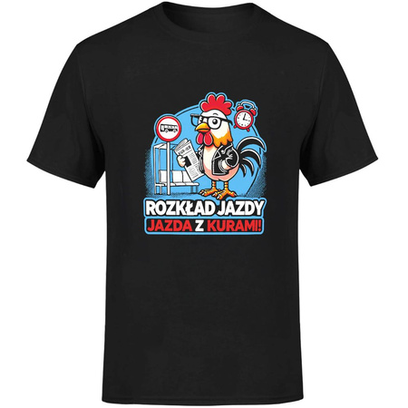 Rozkład jazdy jazda z kurami Koszulka męska prezent