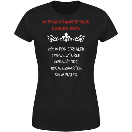 W pracy zawsze daję z siebie 100% Koszulka damska prezent