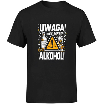 Uwaga mogę zawierać alkohol Koszulka męska prezent