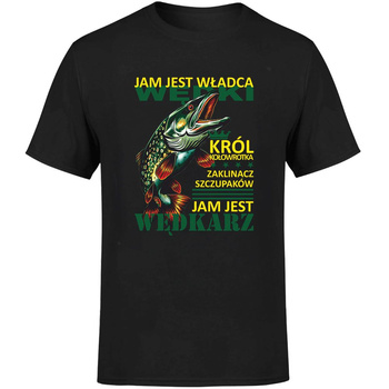 Jam jest władca wędki jam jest wędkarz Koszulka męska prezent