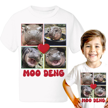 Moo deng Koszulka chłopięca dziecięca prezent