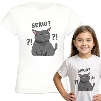 Kot serio? Koszulka dziewczęca dziecięca prezent
