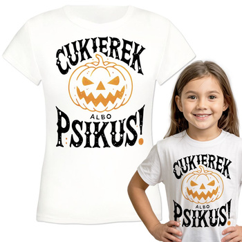 Cukierek albo psikus Koszulka dziewczęca dziecięca prezent