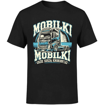 Mobilki mobilki gdzie suszą krokodylki Koszulka męska prezent