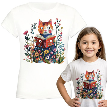 Kot Koszulka dziewczęca dziecięca prezent