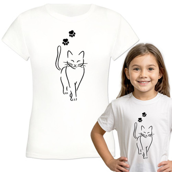 Kot Koszulka dziewczęca dziecięca prezent