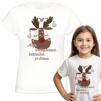 Moja świąteczna koszulka po domu Koszulka dziewczęca dziecięca prezent