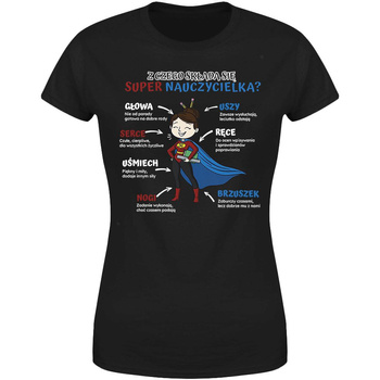 Z czego składa się supernauczycielka? Koszulka damska prezent