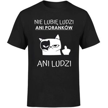 Nie lubię ludzi ani poranków ani ludzi Koszulka męska prezent