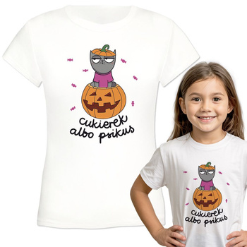 Cukierek albo psikus Koszulka dziewczęca dziecięca prezent