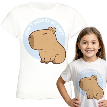 Don`t worry be capy Koszulka dziewczęca dziecięca prezent