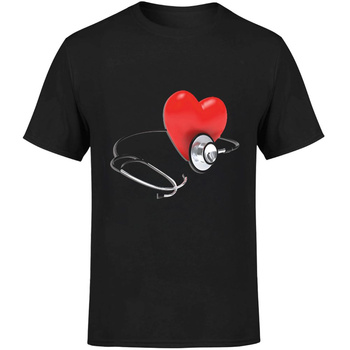 Serce stetoskop Koszulka męska prezent