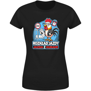 Rozkład jazdy Jazda z kurami Koszulka damska prezent