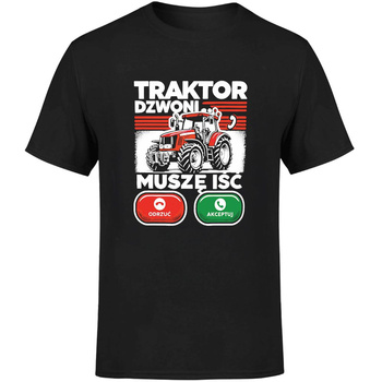 Traktor dzwoni muszę iść Koszulka męska prezent