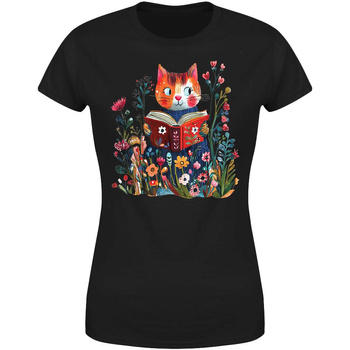 Kot z książką Koszulka damska prezent