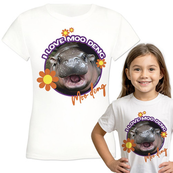 I love moo deng Koszulka dziewczęca dziecięca prezent