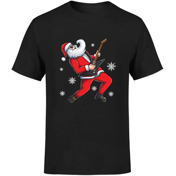 Mikołaj z gitarą Koszulka męska prezent