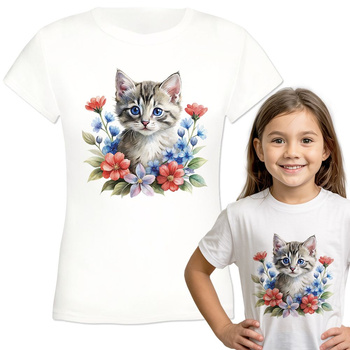 Kotek Koszulka dziewczęca dziecięca prezent