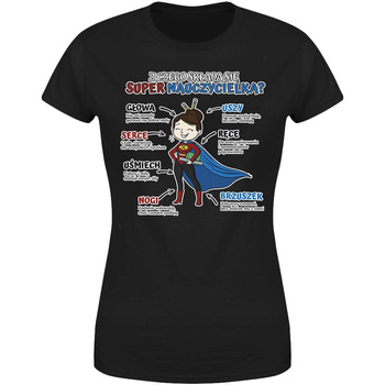 Z czego składa się supernauczycielka? Koszulka damska prezent dla nauczyciela