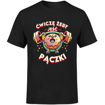 Ćwiczę żeby jeść pączki Koszulka męska prezent